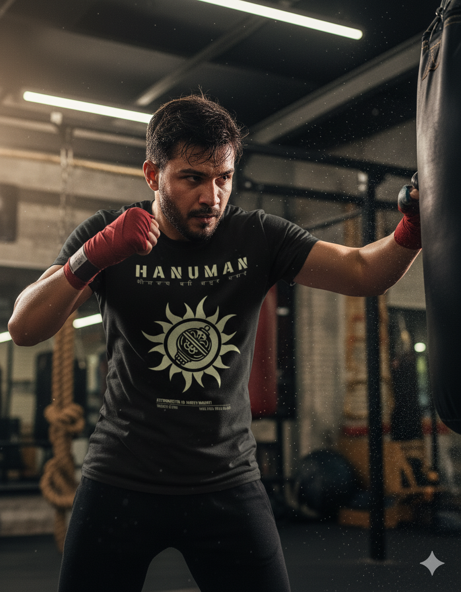 Mighty Maruti: The Soul's Armour Tee (Unisex Regular Fit, Luxury feel )