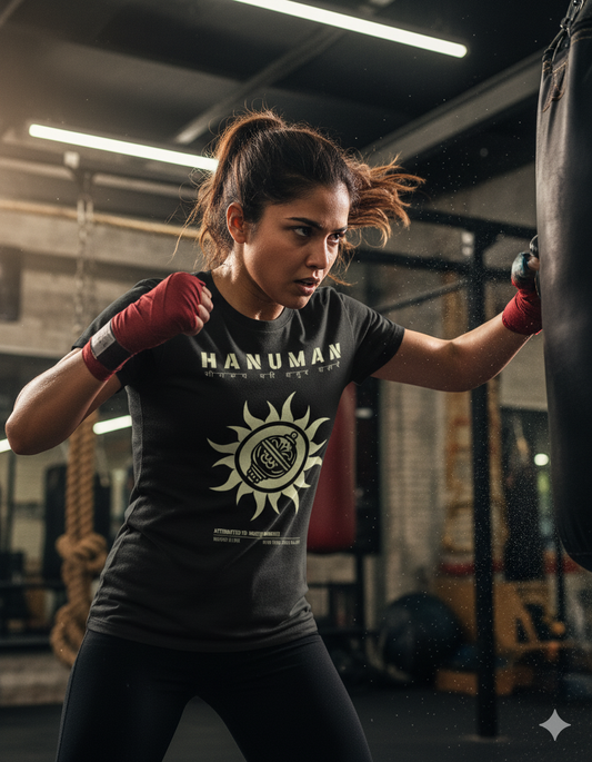 Mighty Maruti: The Soul's Armour Tee (Unisex Regular Fit, Luxury feel )